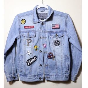 Brooklyn Cloth, Flag Born Free Patch Denim Jacket